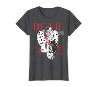 Disney Villains Cruella De Vil Magazine Cover Camiseta, Mujer, Jaspeado Oscuro, 3XL