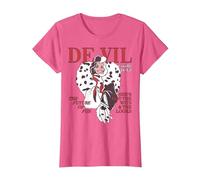 Disney Villains Cruella De Vil Magazine Cover Camiseta, Mujer, Rosa jaspeado, M