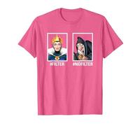 Disney Villains Evil Queen #Filter #NoFilter Funny Meme Camiseta, Hombre, Rosa jaspeado, XL