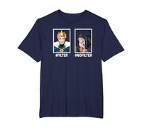 Disney Villains Evil Queen #Filter #NoFilter Funny Meme Camiseta, Hombre tallas grandes, Azul Marino, 2X Alto