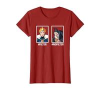 Disney Villains Evil Queen #Filter #NoFilter Funny Meme Camiseta, Mujer, Arándano, XS