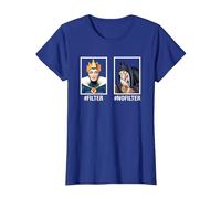 Disney Villains Evil Queen #Filter #NoFilter Funny Meme Camiseta, Mujer, Azul Real, S