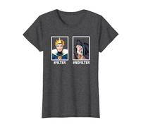Disney Villains Evil Queen #Filter #NoFilter Funny Meme Camiseta, Mujer, Jaspeado Oscuro, XXL