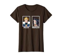 Disney Villains Evil Queen #Filter #NoFilter Funny Meme Camiseta, Mujer, Marrón, M