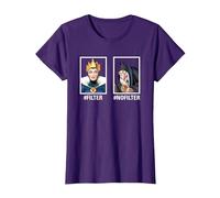 Disney Villains Evil Queen #Filter #NoFilter Funny Meme Camiseta, Mujer, Morado, S