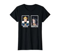 Disney Villains Evil Queen #Filter #NoFilter Funny Meme Camiseta, Mujer, Negro, 3XL