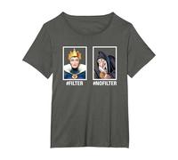 Disney Villains Evil Queen #Filter #NoFilter Funny Meme Camiseta, Mujer tallas grandes, Asfalto, 2XL Grande