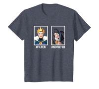 Disney Villains Evil Queen #Filter #NoFilter Funny Meme Camiseta, Niños, Azul Jaspeado, 3 años