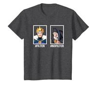 Disney Villains Evil Queen #Filter #NoFilter Funny Meme Camiseta, Niños, Jaspeado Oscuro, 3 años