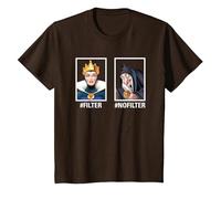 Disney Villains Evil Queen #Filter #NoFilter Funny Meme Camiseta, Niños, Marrón, 3 años