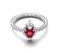 Disney Villains Evil Queen Sterling Silver Ring with Fuchsia Rose Crystal and Clear Cubic Zirconia