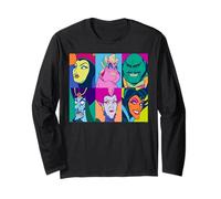 Disney Villains Group Retro Color Grid Collage Manga Larga