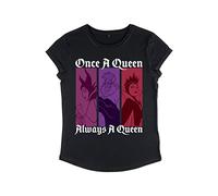 Disney Villains Queen Color-Camiseta de Manga Larga para Mujer, Negro, S