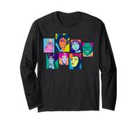 Disney Villains Retro Color Box Collage Manga Larga