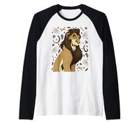 Disney Villains Scar The Lion King Vintage Art Style Collage Camiseta Manga Raglan
