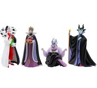 Disney Villanas Figuras Pack 4 - Maléfica, Úrsula, Cruella y Reina Malvada | Figuras Bullyland Originales | Set Coleccionable Disney Villains para Niños y Fans