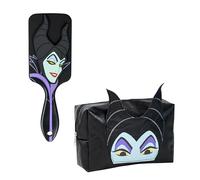 Disney Villanos Neceser y Peine, Set de Belleza Malefica Bolso de Viaje y Cepillo para el Cabello, Regalo Niñas, Mujeres, Adolescentes