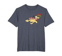 Disney Vintage Pluto Running Holiday - Camiseta Camiseta, Hombre tallas grandes, Azul Jaspeado, 2X Alto