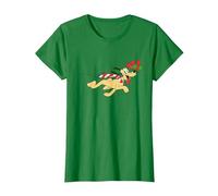 Disney Vintage Pluto Running Holiday - Camiseta Camiseta, Mujer, Verde Kelly, L