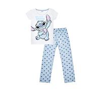 Disney We Love Stitch - Pijama largo para mujer, gris, 14-16