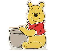 Disney Winnie The Pooh and Hunny Pot Shelf Sitter Decor - Chunky Wood Block Cutout for Kids' Bedroom, Play Room or Nursery