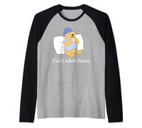 Disney Winnie the Pooh "Can't Adult Today" Funny Back to Bed Camiseta Manga Raglan