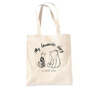 Disney Winnie The Pooh Classic Pooh And Piglet Story Bolsa Tote Reutilizable para Compras y Viaje, Natural, 38X42Cm