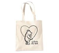 Disney Winnie The Pooh Classic Pooh Heart Bolsa Tote Reutilizable para Compras y Viaje, Natural, 38X42Cm