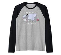 Disney Winnie the Pooh Eeyore "Is it Monday Already?" Funny Camiseta Manga Raglan