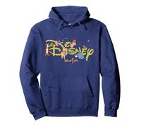 Disney Winnie the Pooh & Friends Script Logo Vacation Trip Sudadera con Capucha, Unisex para adultos, Azul Marino, L
