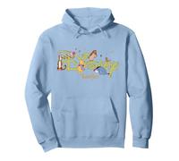 Disney Winnie the Pooh & Friends Script Logo Vacation Trip Sudadera con Capucha, Unisex para adultos, Azul polvoriento, S