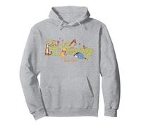 Disney Winnie the Pooh & Friends Script Logo Vacation Trip Sudadera con Capucha, Unisex para adultos, Gris Jaspeado, XXL