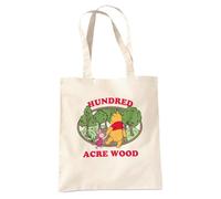 Disney Winnie The Pooh Hundred Acre Wood Badge Bolsa Tote Reutilizable para Compras y Viaje, Natural
