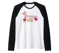 Disney Winnie the Pooh Piglet "Anxious But Cute" Funny Mood Camiseta Manga Raglan