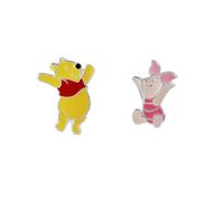 Disney Winnie The Pooh & Piglet Mix and Match - Pendientes de tuerca esmaltados de plata de ley, Plata de ley