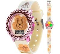 Disney Winnie The Pooh - Reloj LCD para niños con luz LED y Correa de