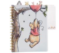 Disney Winnie the Pooh Tab - Cuaderno de diario, encuadernado en espiral, 96 páginas a rayas, 8 x 7 pulgadas, color blanco