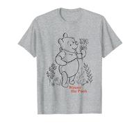 Disney Winnie the Pooh Vintage Wildflower Picking Camiseta, Hombre, Gris Jaspeado, 3XL