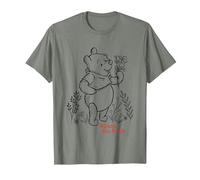 Disney Winnie the Pooh Vintage Wildflower Picking Camiseta, Hombre, Verde militar jaspeado, L