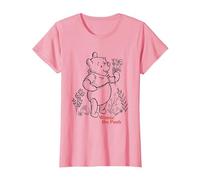 Disney Winnie the Pooh Vintage Wildflower Picking Camiseta, Mujer, Rosado, M