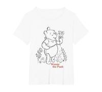 Disney Winnie the Pooh Vintage Wildflower Picking Camiseta, Mujer tallas grandes, Blanco, 2XL Grande