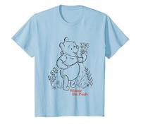 Disney Winnie the Pooh Vintage Wildflower Picking Camiseta, Niños, Azul Bebé, 10 años