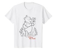 Disney Winnie the Pooh Vintage Wildflower Picking Camiseta, Niños, Blanco, 10 años