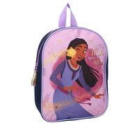 Disney WISH Asha y Star Shining Upon a Star - Mochila para niños | Escuela | Guardería - Morado y Negro - Dimensiones 29 x 22 x 9 cm, Multicolor Púrpura Negro, talla unica