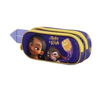 Disney Wish: El Poder De Los Deseos Star-Estuche Portatodo 3D Doble, Lila, 22 x 9.5 cm