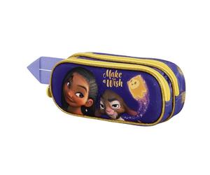 Disney Wish: El Poder De Los Deseos Star-Estuche Portatodo 3D Doble, Lila, 22 x 9.5 cm