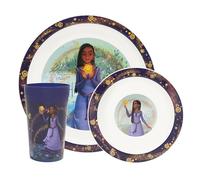 Disney Wish - Juego de platos y cuencos para niños de 3 piezas con taza