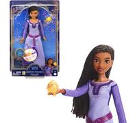 Disney Wish Muñeca articulada ASHA De Rosas Cantante con Figura Estrella, Traje extraíble, Canta en francés, Pelo Trenzado, Juguete Infantil, a Partir de 3 años, HVX69
