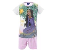 Disney Wish Pijama para Niña, Conjunto 2 Piezas Diseño Deseos ASHA Pijama Algodón Suave, Camiseta y Pantalón Corto, Talla 3 Años - Lila