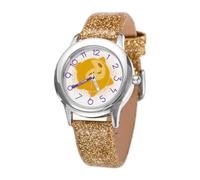 DISNEY Wish - Reloj analógico para niños, reloj infantil, Amarillo, Acero inoxidable